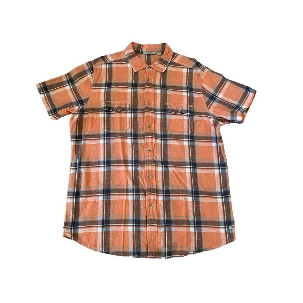 Paradise Collection Plaid Button Up Shirt Collared Mens Large